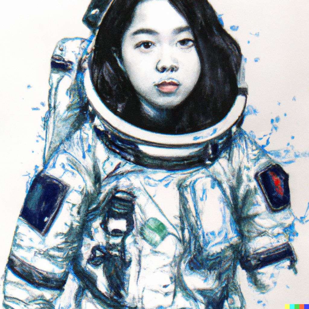 an astronaut, water transfer printing